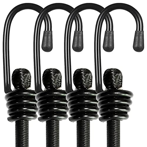Serplex 4Pcs Boungee Cords 24 inches Heavy Duty Outdoor Elastic Bungee Straps with Dual End Hook, Elastic Bungie Straps, Bungy Cords, Rubber Bunjee Chords Multi Use Rope for Luggage, Camping, Tidying Serplex 4Pcs Boungee Cords 24 inches Heavy Duty Outdoor Elastic Bungee Straps with Dual End Hook, Elastic Bungie Straps, Bungy Cords, Rubber Bunjee Chords Multi Use Rope for Luggage, Camping, Tidying